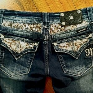 Gorgeous Miss Me Boot Jeans With Sequin Detail 33" Inseam
